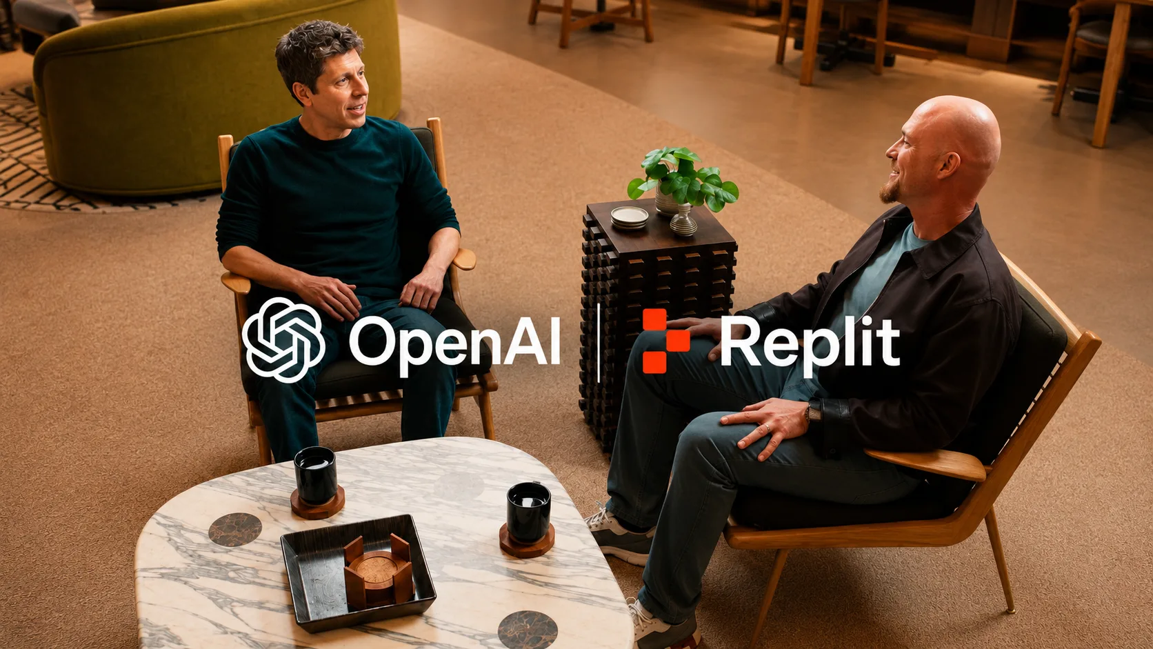 Replit and OpenAI logos