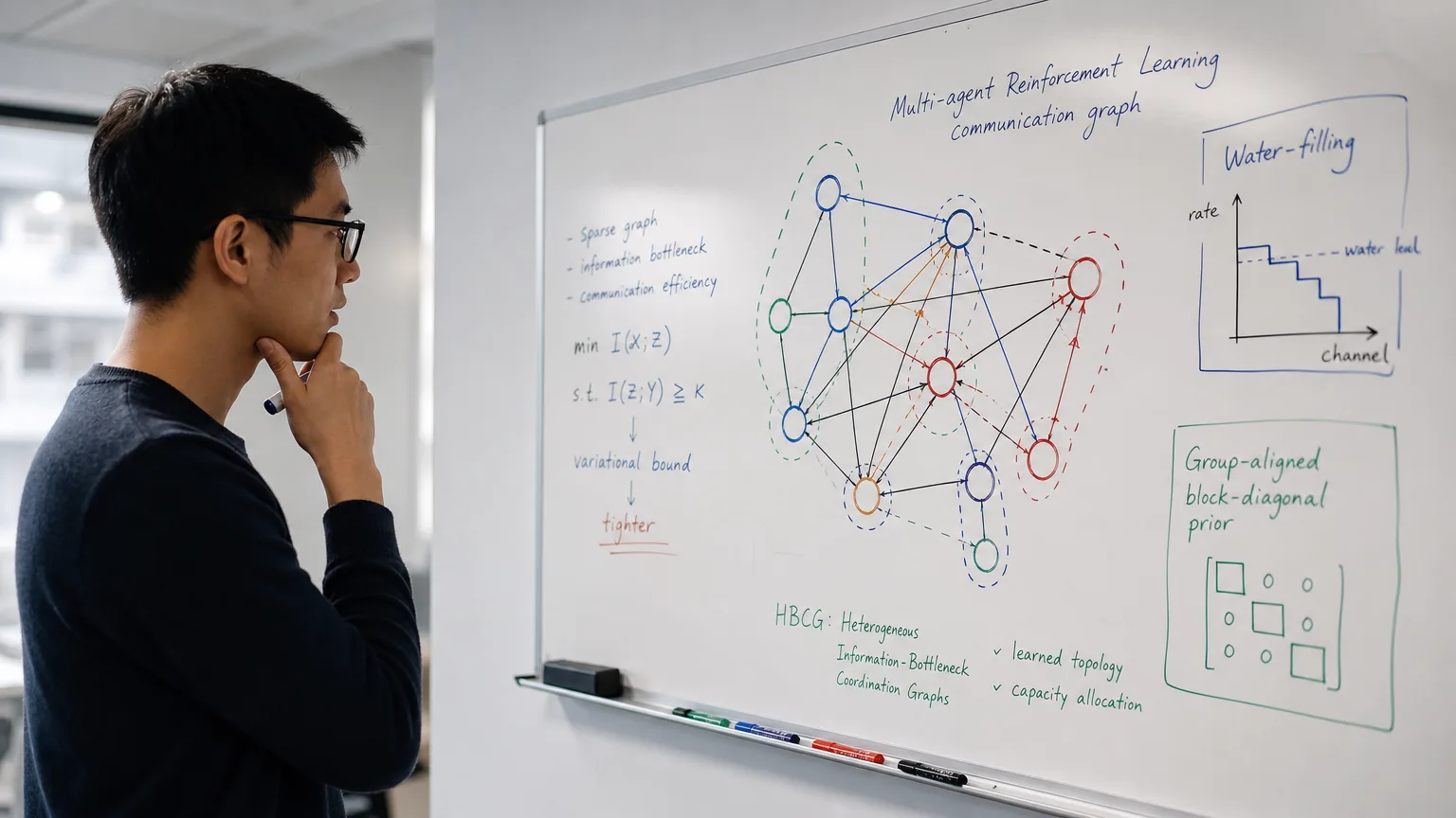 Editorial image for A Water-Filling Rule for Multi-Agent AI: New Paper Tightens the Math Behind Learned Communication Graphs