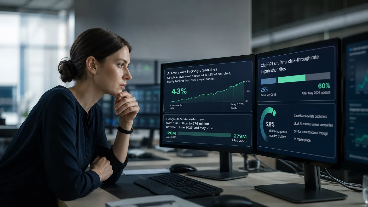 Editorial image for AI Overviews Now Appear in 43% of Google Searches, New Similarweb Data Shows